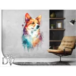 kutyás dekoráció felnőtteknek gyerekeknek modern színes corgi