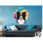 falmatrica border collie kutyás színes mandala festett