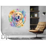 falmatrica színes kerek háttér kutyás labrador