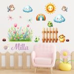 kismadaras szivárványos falmatrica babaszobába