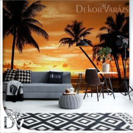   Fotótapéta - Trópusi tengerpart pálmákkal naplementével