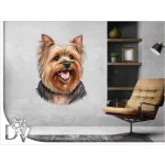 falmatrica kutya lakásdekoráció poppy Yorkshire Terrier yorkiedog