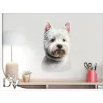 falmatrica kutya lakásdekoráció poppy fehér westie dog
