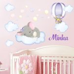 falmatrica baba elefánt saját névvel dekoráció