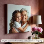 Anyák napi ajándék vászonkép - anya és gyermeke közös emlék
