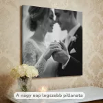 Esküvői fotó vászonra nyomtatva - meghitt pillanat megörökítése