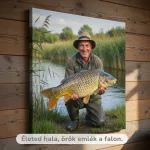 Horgász ajándék ötlet - nagy fogás és trófea vászonképen