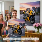 Suzuki sportmotoros vászonkép - egyedi ajándék motorosoknak