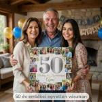 Születésnapi ajándék 50. évfordulóra - családi vászonkép