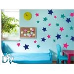 faltetoválás csillagos égbolt színes gyerekszoba