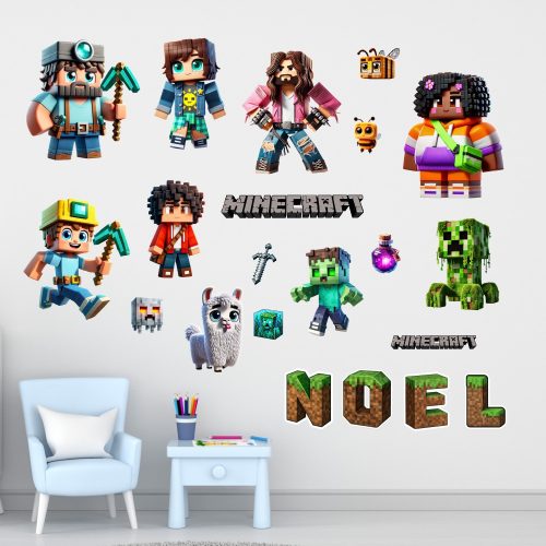 falmatrica gyerekszobába creeper alex dekoráció