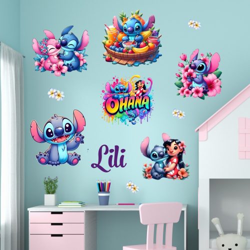 Liloés a cuki stitch - falmatrica saját névvel