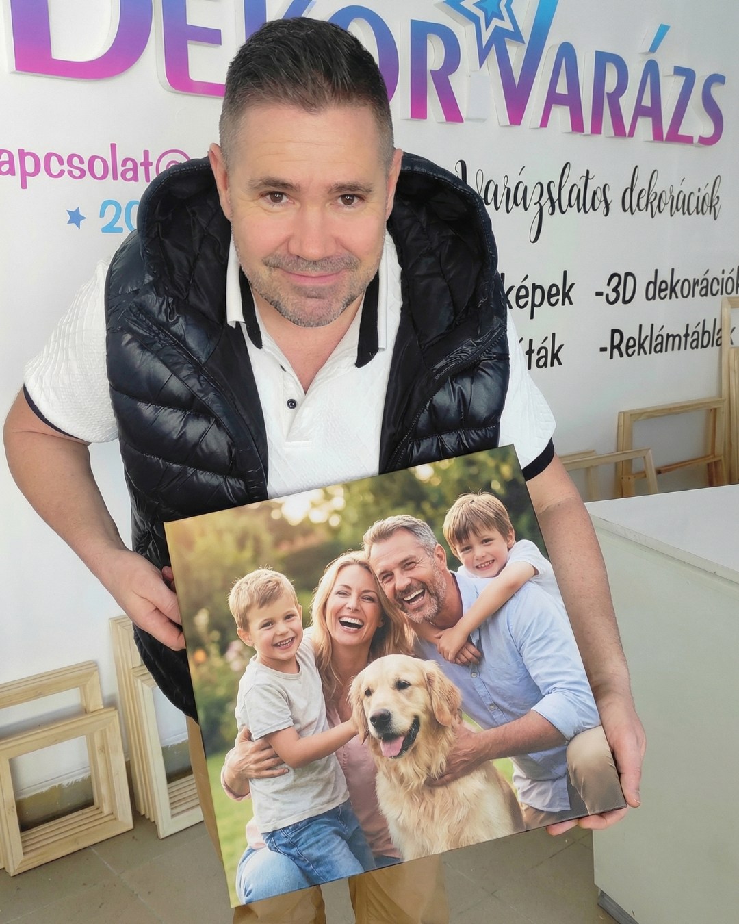 Családi vászonkép saját fotóból – egyedi falikép ajándék | DekorVarázs